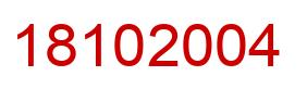 Number 18102004 red image