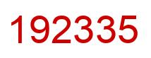 Number 192335 red image