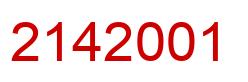 Number 2142001 red image