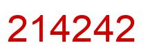 Número 214242 imagen rojo