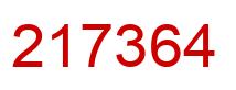 Number 217364 red image