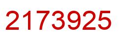 Number 2173925 red image