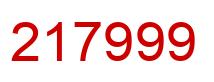 Número 217999 imagen rojo