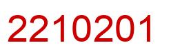 Number 2210201 red image