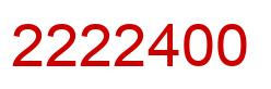 Número 2222400 imagen rojo