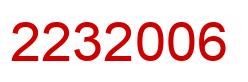 Number 2232006 red image