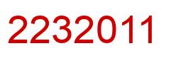 Number 2232011 red image