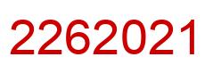 Number 2262021 red image