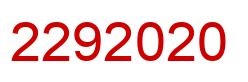 Number 2292020 red image