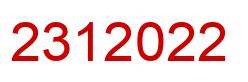 Number 2312022 red image