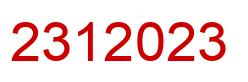 Number 2312023 red image