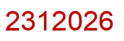 Number 2312026 red image