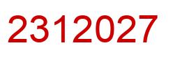 Number 2312027 red image