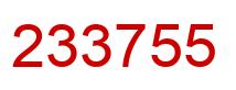 Number 233755 red image