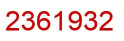 Number 2361932 red image