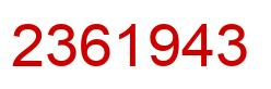 Number 2361943 red image