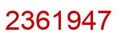 Number 2361947 red image