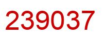 Number 239037 red image