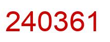 Number 240361 red image