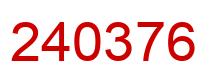 Number 240376 red image