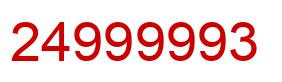 Number 24999993 red image