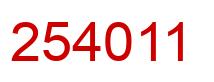 Number 254011 red image