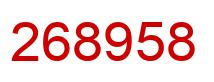 Number 268958 red image
