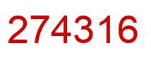 Number 274316 red image