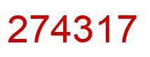 Number 274317 red image