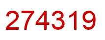 Number 274319 red image