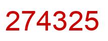 Number 274325 red image