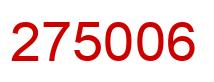 Number 275006 red image