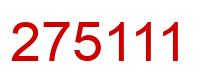 Number 275111 red image