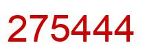 Number 275444 red image