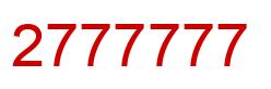 Number 2777777 red image