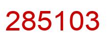Number 285103 red image