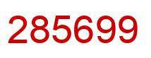Number 285699 red image