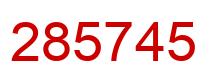 Number 285745 red image
