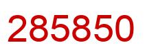 Number 285850 red image