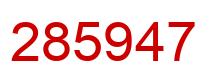 Number 285947 red image