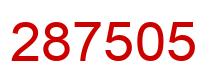 Number 287505 red image
