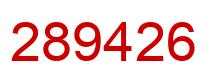 Number 289426 red image