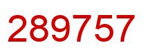 Number 289757 red image