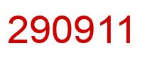 Number 290911 red image