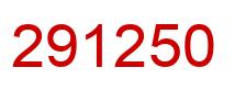 Number 291250 red image