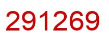 Number 291269 red image