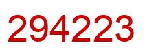 Number 294223 red image