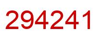 Number 294241 red image