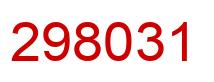 Number 298031 red image