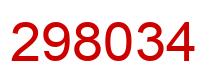 Number 298034 red image